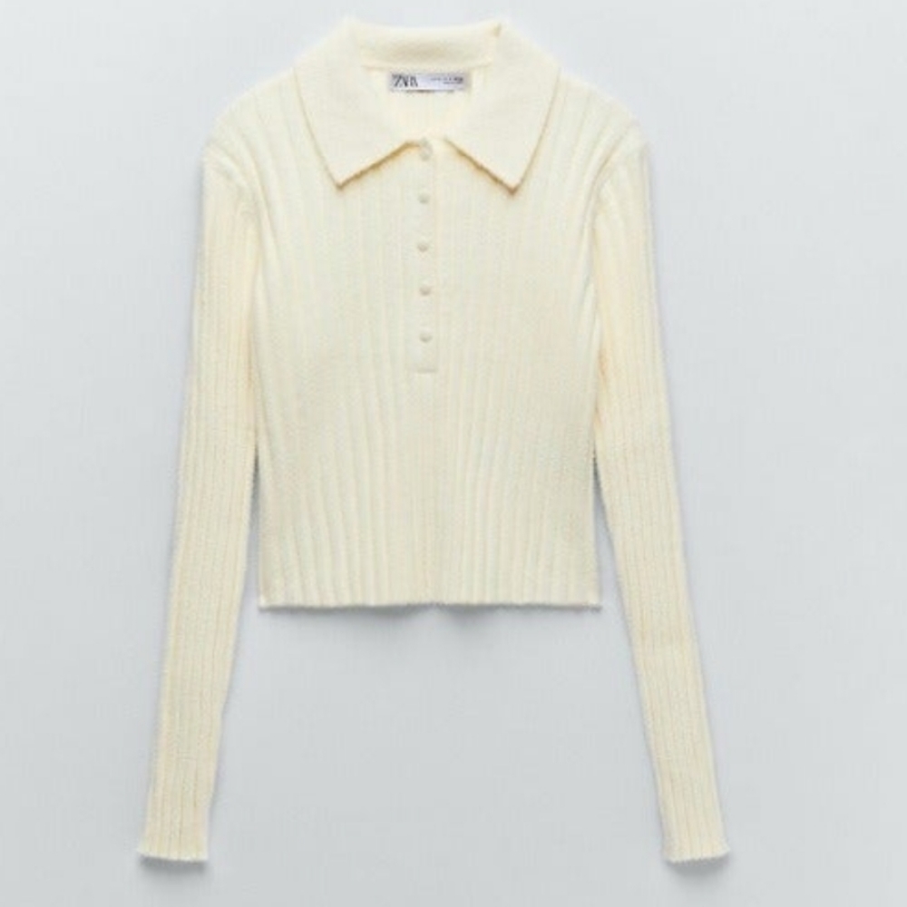 Zara Light Yellow Ribbed Sweater - Picture 11 of 11